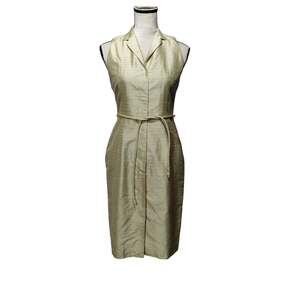 Vintage Trio New York Women's Sz 2 100% Silk Sleeveless Shirt Dress Plaid Check